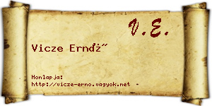 Vicze Ernő névjegykártya