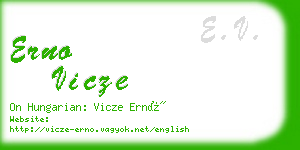 erno vicze business card